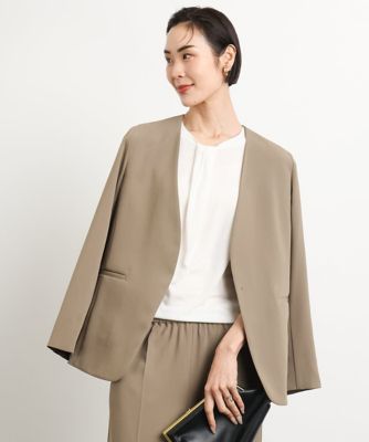 MICHELKLEIN(Women/小さいサイズ)/ミッシェルクラン ［小さいサイズ］ノーカラージャケット（接触冷感／セットアップ対応）