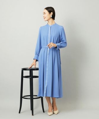 小さいサイズ］ノーカラーフレアワンピース | MICHELKLEIN(Women