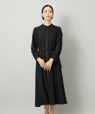 MICHELKLEIN(Women/小さいサイズ)/ミッシェルクラン [小さいサイズ]ノーカラーフレアワンピース 94ブラック ワンピース・ドレス【三越伊勢丹/公式】
