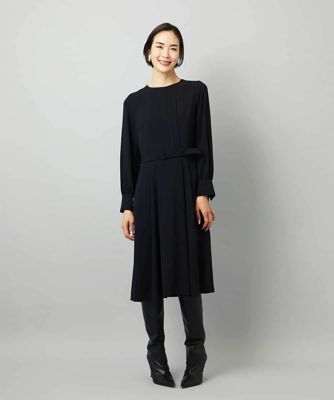 小さいサイズ］ノーカラープリーツワンピース | MICHELKLEIN(Women