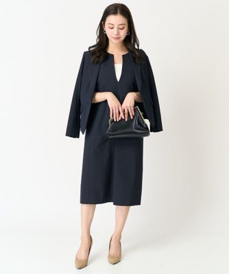 ［小さいサイズ］キーネックノースリーブワンピース（セットアップ対応）