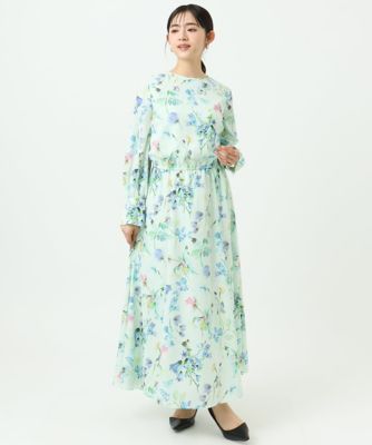 sister jane ミントグリーン フラワープリント ワンピース Sサイズ 小さいサイズ］フラワープリントワンピース | MICHELKLEIN(Women