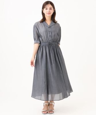 【小さいサイズ】デニムライクシャツワンピース