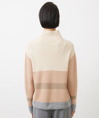 ［小さいサイズ］ボトルネックボーダーニット