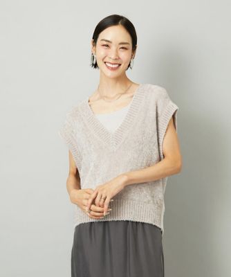 小さいサイズ］フェザータッチVネックベスト | MICHELKLEIN(Women