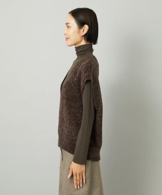 ミッシェルクラン（MICHEL ）/[小さいサイズ]フェザータッチVネックベスト 小さいサイズ］フェザータッチVネックベスト | MICHELKLEIN(Women