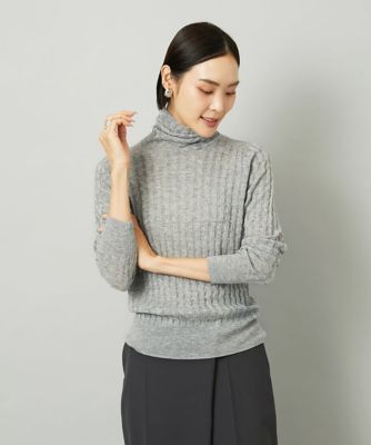 ＜MICHELKLEIN(Women/小さいサイズ)＞［小さいサイズ］シアーケーブルハイネックニット