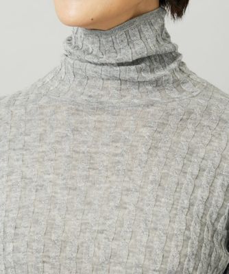 小さいサイズ］シアーケーブルハイネックニット | MICHELKLEIN(Women