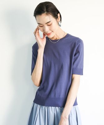 MICHELKLEIN(Women/小さいサイズ)/ミッシェルクラン ［小さいサイズ］クルーネックニットプルオーバー（接触冷感／アンサンブル対応）