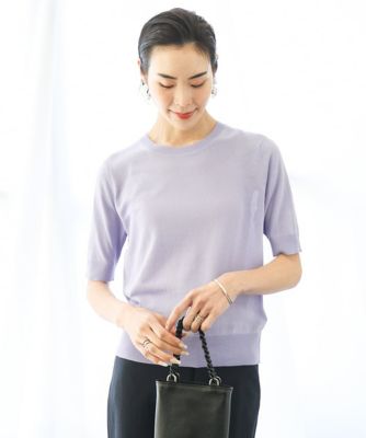［小さいサイズ］クルーネックニットプルオーバー（接触冷感／アンサンブル対応）