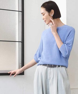 ＜MICHELKLEIN(Women/小さいサイズ)＞［小さいサイズ］ホールガーメント（Ｒ）ラグランラメニット