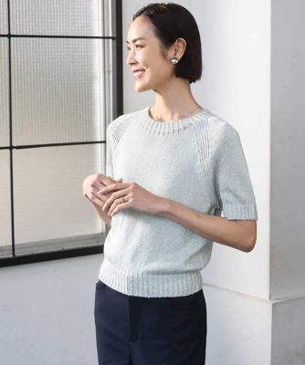 ＜MICHELKLEIN(Women/小さいサイズ)＞［小さいサイズ］フェードカラーラグランニット