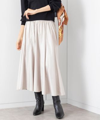 ＜MICHELKLEIN(Women/小さいサイズ)＞［小さいサイズ］マイクロタフタレザーライクスカート