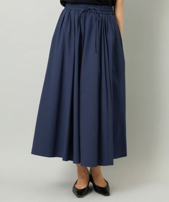 MICHELKLEIN(Women/小さいサイズ)/ミッシェルクラン [小さいサイズ][セットアップ対応]ギャザースカート サッカー無地 57ネイビー 【三越伊勢丹/公式】