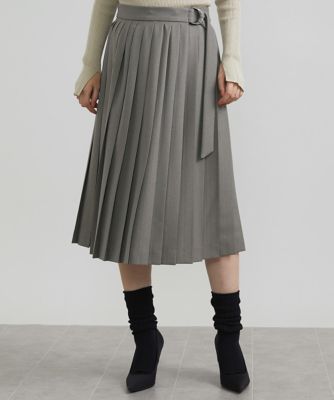 ＜MICHELKLEIN(Women/小さいサイズ)＞［小さいサイズ］プリーツラップスカート
