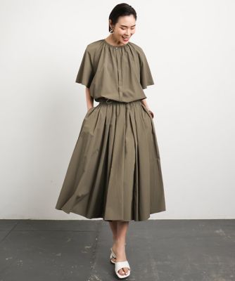 ミッシェルクラン（MICHEL ）/[小さいサイズ]スピンドルギャザースカート 無地(ドライタッチ/セットアップ対応) 小さいサイズ］スピンドルギャザースカート 無地（ドライタッチ