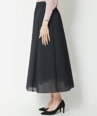 ［小さいサイズ］シアーオーガンジーエンボスフレアスカート