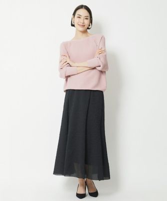 ［小さいサイズ］シアーオーガンジーエンボスフレアスカート
