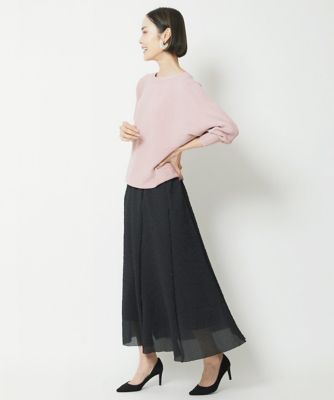 ［小さいサイズ］シアーオーガンジーエンボスフレアスカート