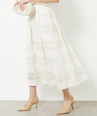 MICHELKLEIN(Women/小さいサイズ)/ミッシェルクラン [小さいサイズ]チェックジャカードレーススカート(セットアップ対応) ホワイト90 【三越伊勢丹/公式】