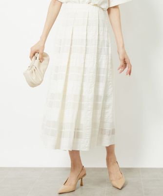 小さいサイズ］チェックジャカードレーススカート（セットアップ対応