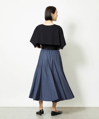 小さいサイズ］シャンブレーデニムフレアスカート | MICHELKLEIN(Women