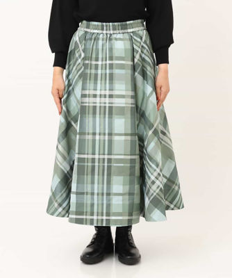 小さいサイズ］チェックジャカードフレアスカート | ファッション・服