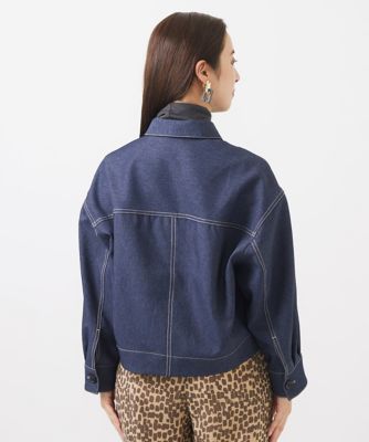 MK ミッシェルクラン（MK MICHEL  ）/【小さいサイズ】デニムライクノーカラーブルゾン/洗える ミッシェルクラン] デニムライクブルゾン デニムライクノーカラー