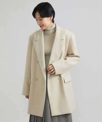 ＜MICHELKLEIN(Women/小さいサイズ)＞［小さいサイズ］ジャージーメルトンダブルブレストジャコット
