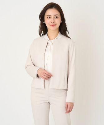 ［小さいサイズ］トリコットカノコノーカラージャケット（背抜き／セットアップ対応）