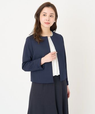 ［小さいサイズ］トリコットカノコノーカラージャケット（背抜き／セットアップ対応）