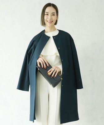 ＜MICHELKLEIN(Women/小さいサイズ)＞［小さいサイズ］ストレッチミドルノーカラーコート
