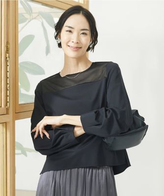 ＜MICHELKLEIN(Women/小さいサイズ)＞［小さいサイズ］シアー切り替えカットソー