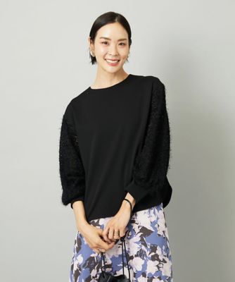 ＜MICHELKLEIN(Women/小さいサイズ)＞［小さいサイズ］パフスリーブ異素材カットソー