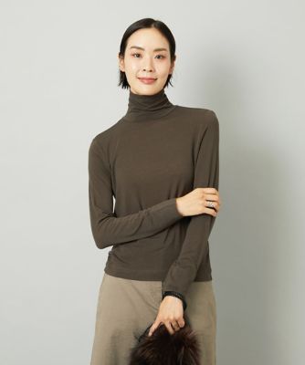 ＜MICHELKLEIN(Women/小さいサイズ)＞［小さいサイズ］［レイヤードにおすすめ］シアーハイネックカットソー