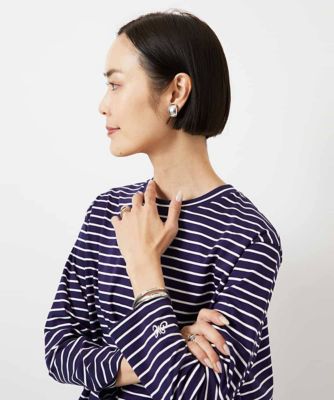 ＜MICHELKLEIN(Women/小さいサイズ)＞［小さいサイズ］ボーダーバックフレアカットソー