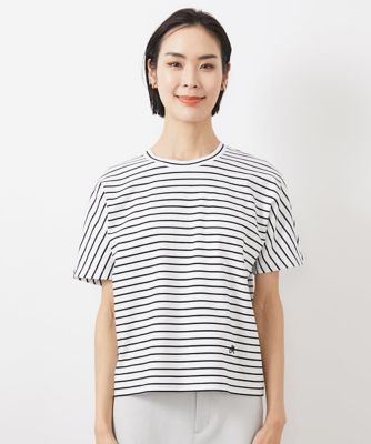 ［小さいサイズ］ワンポイント刺繍ボーダーＴシャツ