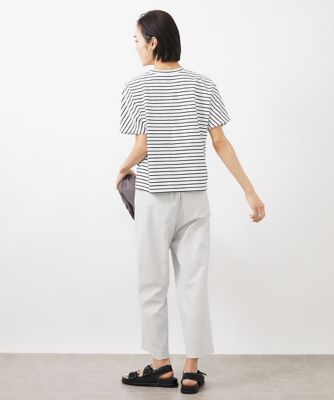 ［小さいサイズ］ワンポイント刺繍ボーダーＴシャツ