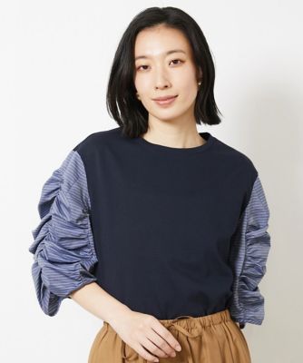 ［小さいサイズ］ギャザースリーブカットソー