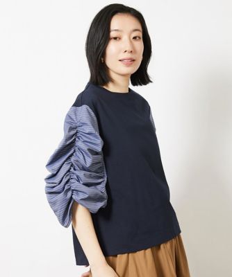 ［小さいサイズ］ギャザースリーブカットソー