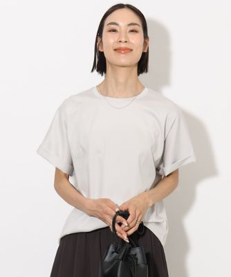 小さいサイズ］ロールアップスリーブカットソー（着心地抜群