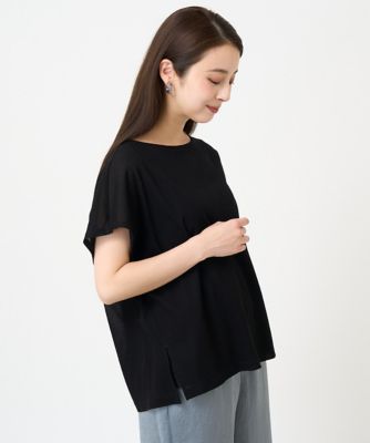 ［小さいサイズ］フレンチスリーブシアーカットソー（夏の１枚着におすすめ）