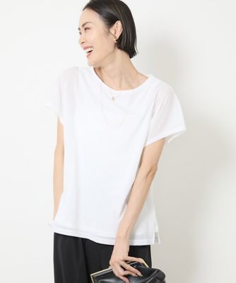 ［小さいサイズ］フレンチスリーブシアーカットソー（夏の１枚着におすすめ）