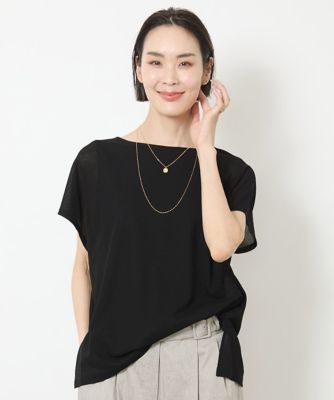 ［小さいサイズ］フレンチスリーブシアーカットソー（夏の１枚着におすすめ）