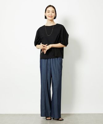 小さいサイズ］袖タックカットソー（接触冷感） | MICHELKLEIN(Women