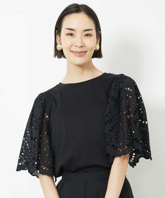 ［小さいサイズ］スカラップレーススリーブカットソー（セットアップ対応）