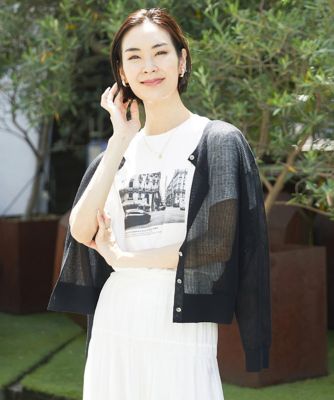 ＜MICHELKLEIN(Women/小さいサイズ)＞［小さいサイズ］フォトプリントＴシャツ