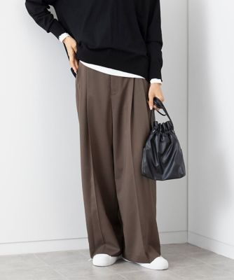 ＜MICHELKLEIN(Women/小さいサイズ)＞［小さいサイズ］ツイルタックワイドパンツ