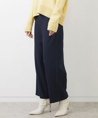 MICHELKLEIN(Women/小さいサイズ)/ミッシェルクラン [小さいサイズ]裏起毛ワイドクロップドパンツ(機能素材/定番人気/新色追加) ネイビー57 パンツ・ズボン【三越伊勢丹/公式】