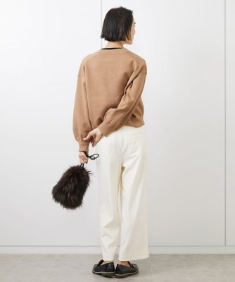 小さいサイズ］裏起毛ワイドクロップドパンツ（機能素材／定番人気／新